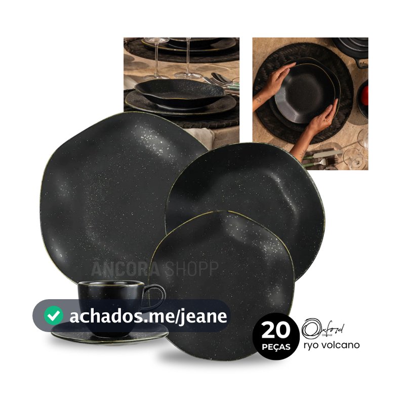 Aparelho de Jantar e Chá 20 Peças Oxford Ryo Volcano Oxford Porcelana