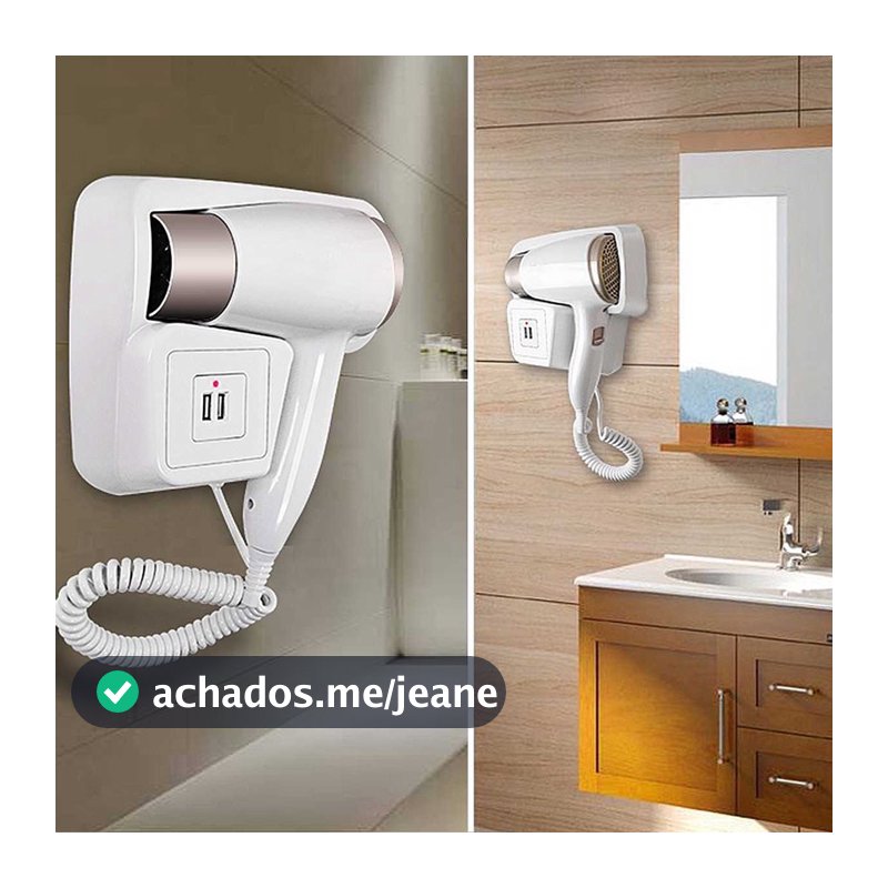 Secador De Cabelo Hotel Profissional Fixado Na Parede - Secador Banheiro De Hotel
