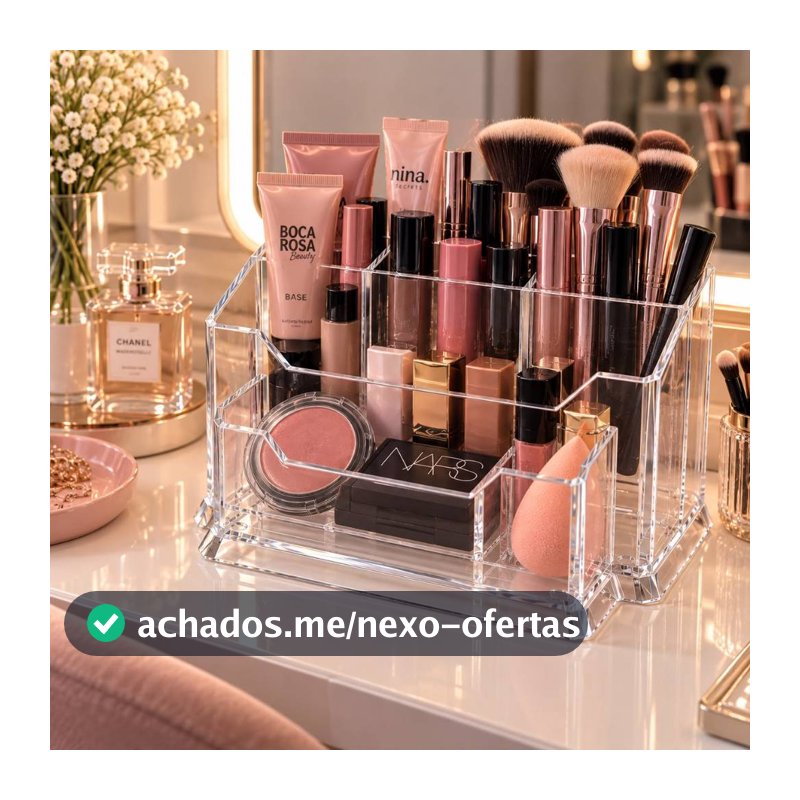 Porta Maquiagem Acrílico - Organizador de Pinceis e Cosméticos ENVIO IMEDIATO