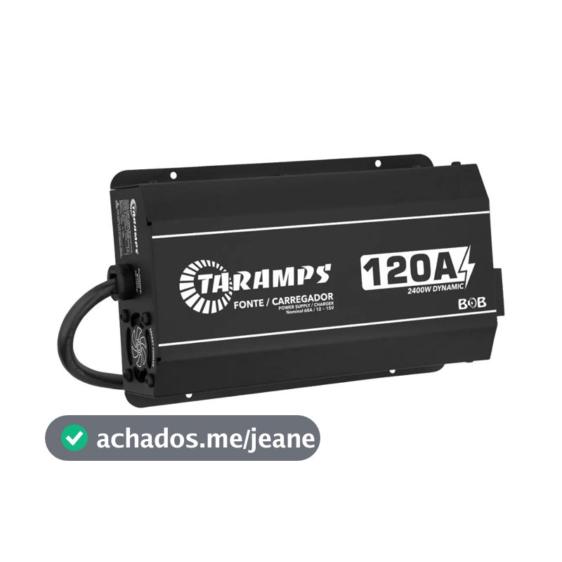 Fonte Carregador Taramps Bob 120A Bivolt 2400W Preto