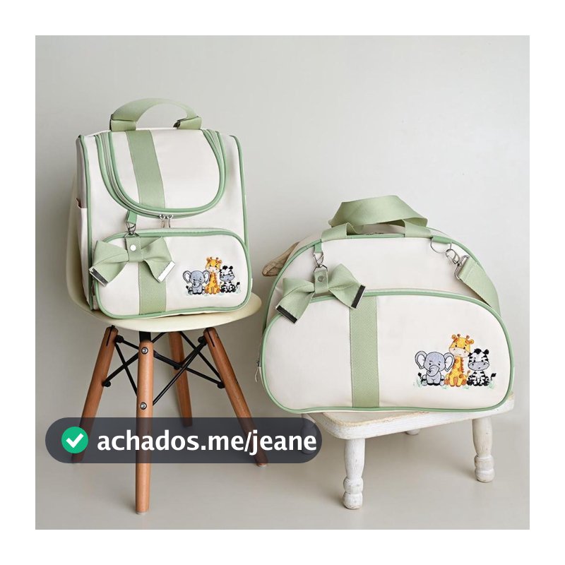 Kit Bolsas Maternidade Completo Passeio Bebê Mochila Mala 2 Peças Luxo Safari Organização Viagem