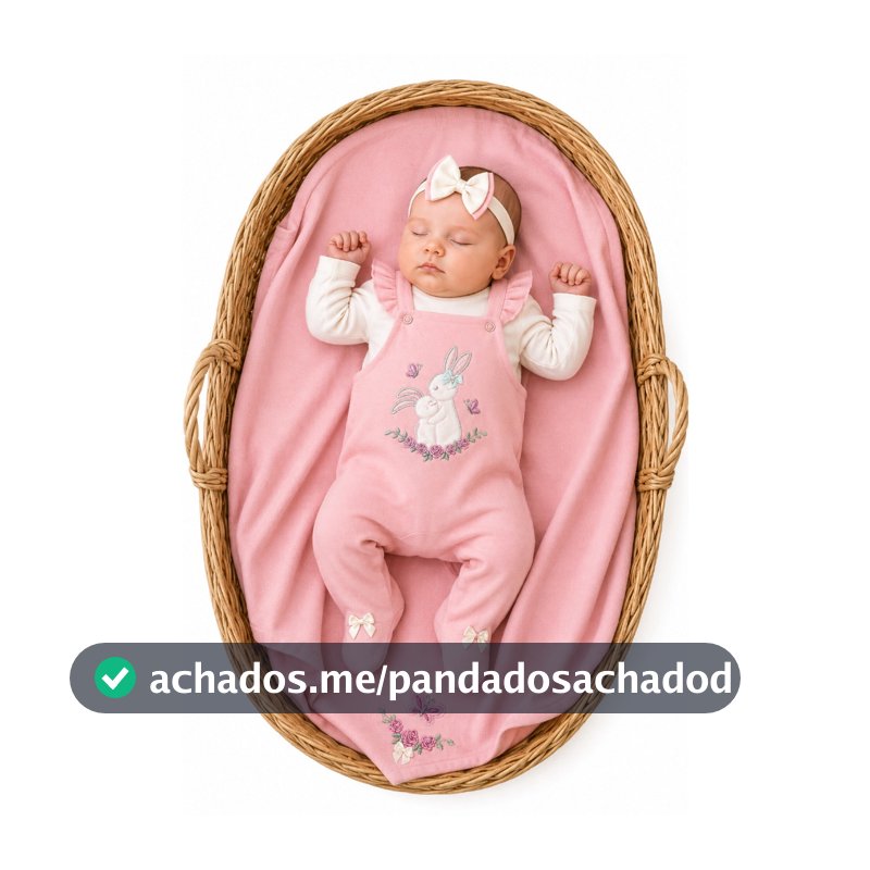 Saída Maternidade Menina 05 Peças Ternura Jardineira Roupa de Bebê Menina