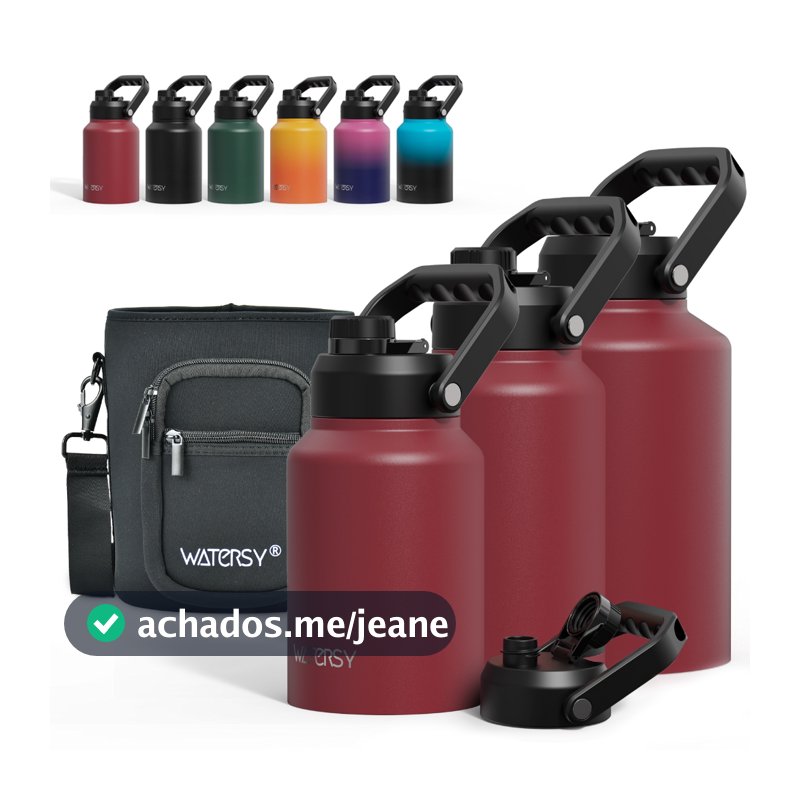 WATERSY Garrafa Térmica De Aço Inoxidável Com Isolamento A Vácuo De Grande Capacidade 1890ml 2573ml