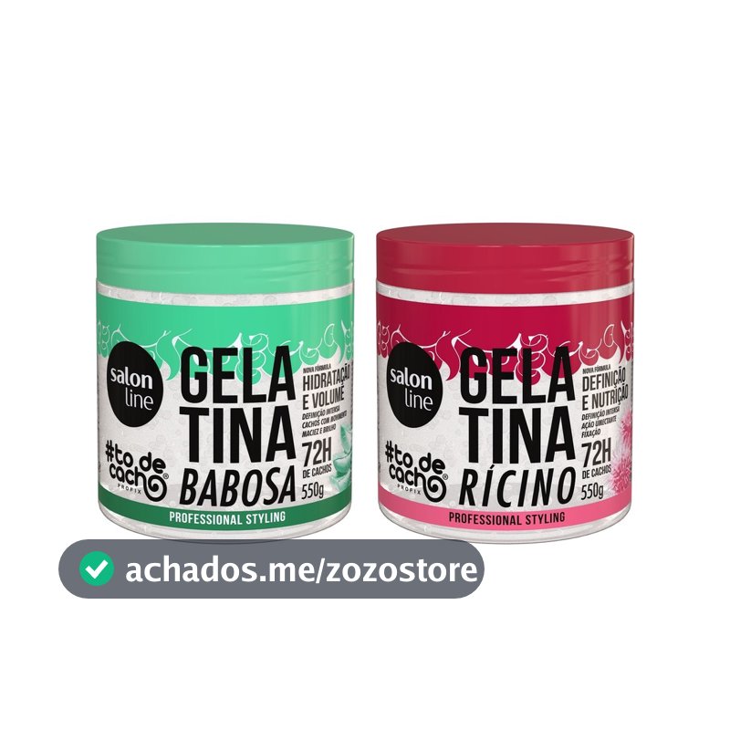 Kit Gelatina Babosa + Gelatina Óleo de Rícino #todecacho Salon Line