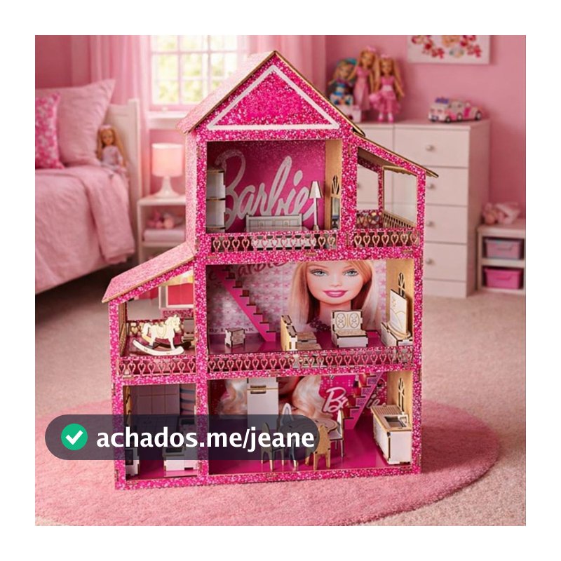Casa De Boneca Brinquedo Infantil Em Mdf Colorido - Casa + 22 Mini Móveis
