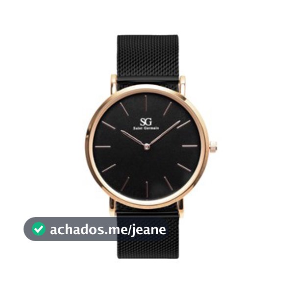 Relógio Masculino e Feminino Preto Saint Germain - Houston Rosé Gold 40mm