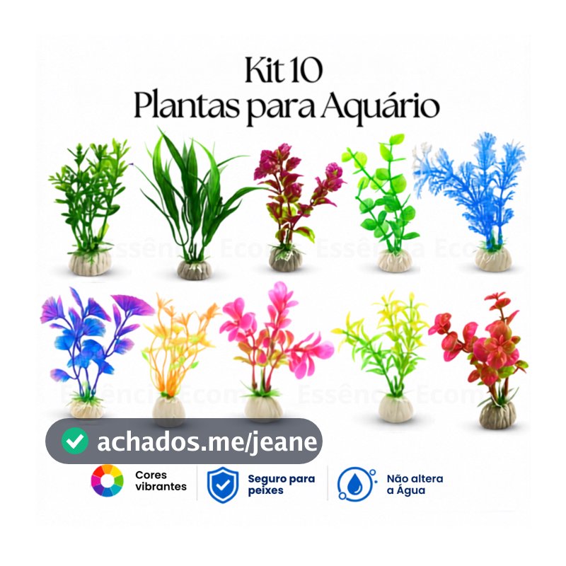 Planta Artificial Decoração Aquário Kit 10 Plantas Coloridas Enfeite Premium
