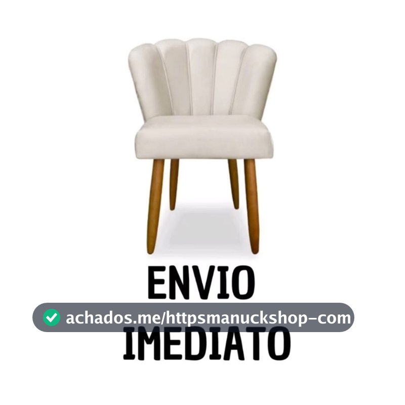 Cadeira poltrona decorativa pétala veludo bege
