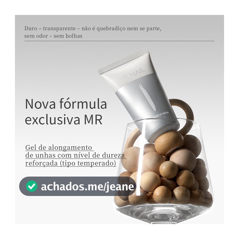 Gel Alongador de Cristal MR Nail 30g Inovador com Alta Resistência Compatível com Moldes de Unha