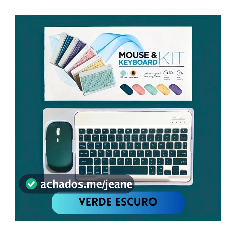 KIT Teclado + Mouse Via Bluetooth Compacto e Design Moderno - Compatível Com Smartphones/Notebook/Tablet