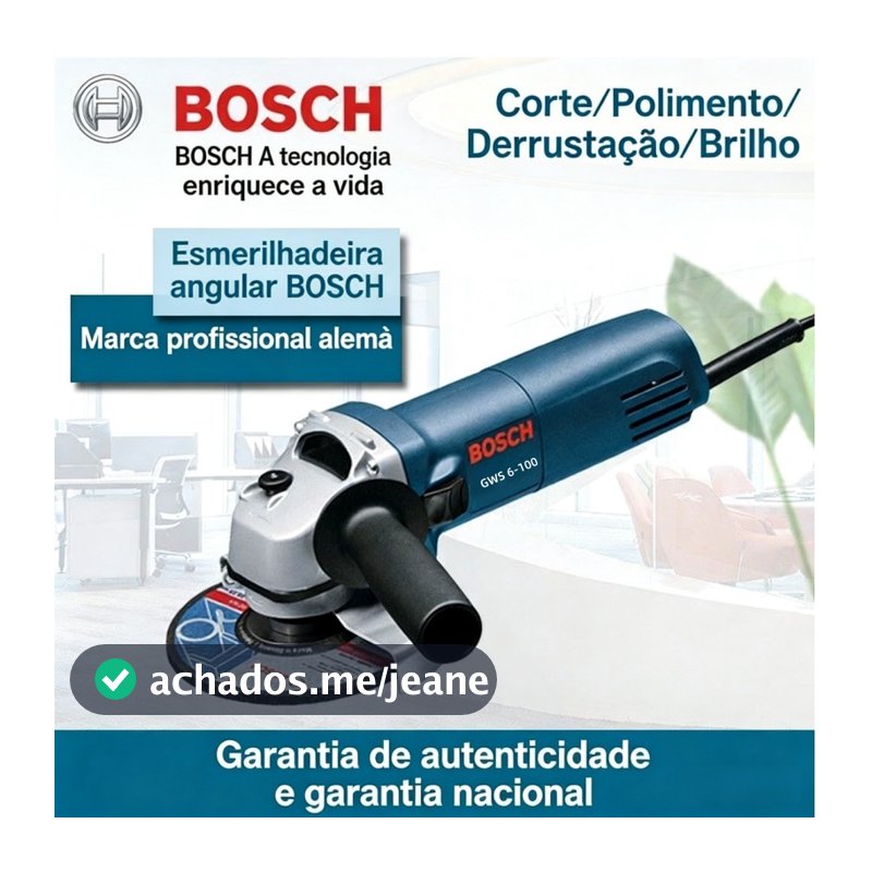 Bosch esmerilhadeira lixadeira 220v/127V GWS6-100 Esmerilhadeira Angular Profissional 1000W