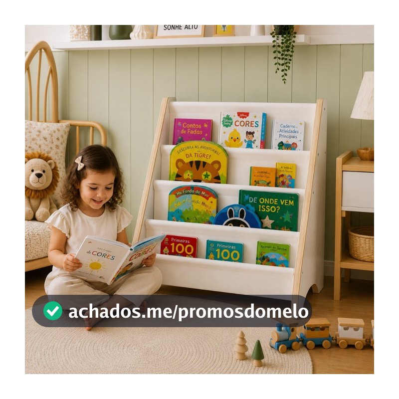 Estante Montessori Infantil Mdf Organizador Livros Brinde Grande