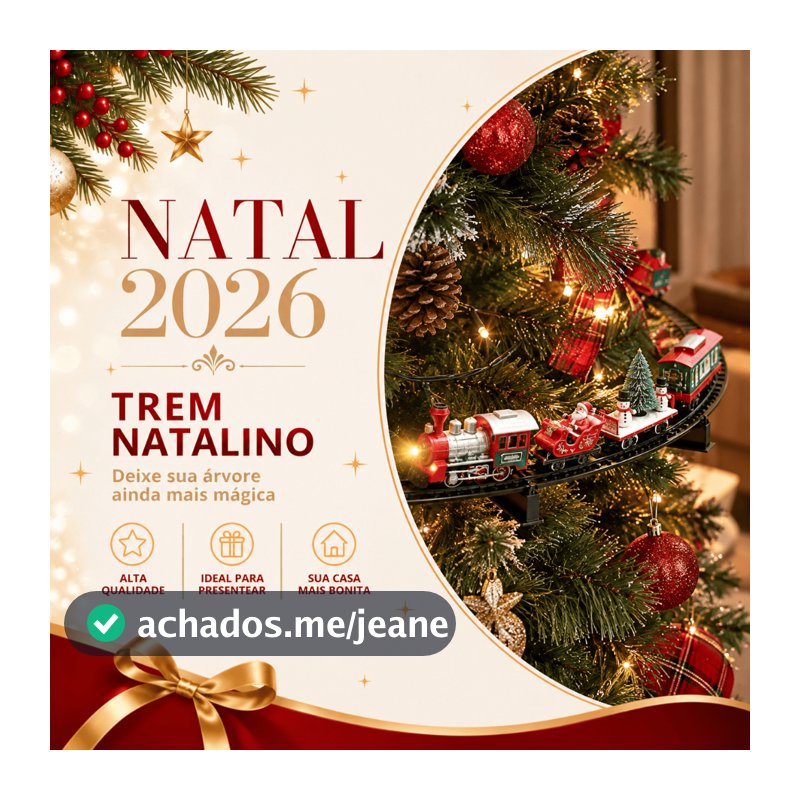 Trem Natalino com Luzes e Música  Para Montar Junto Com a Árvore de Natal