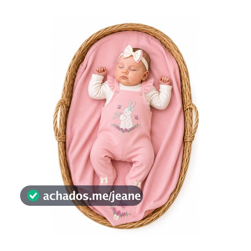 Saída Maternidade Menina 05 Peças Ternura Jardineira Roupa de Bebê Menina
