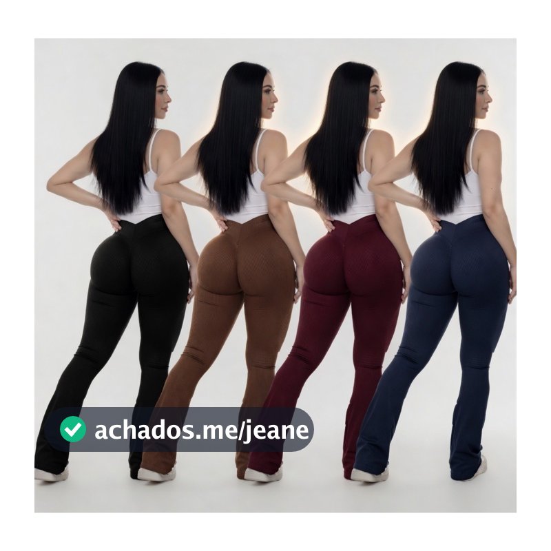 Calça Legging Flare suplex canelada  leg boca de sino bailarina Empina Bumbum Zero Transparência Inverno
