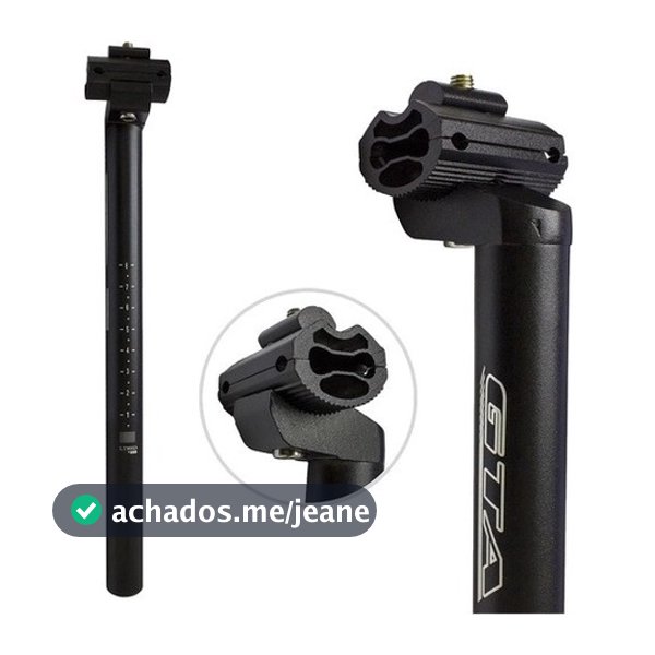 Canote de Selim Banco Com Carrinho 27.2x350mm Alumínio Preto Bicicleta GTA