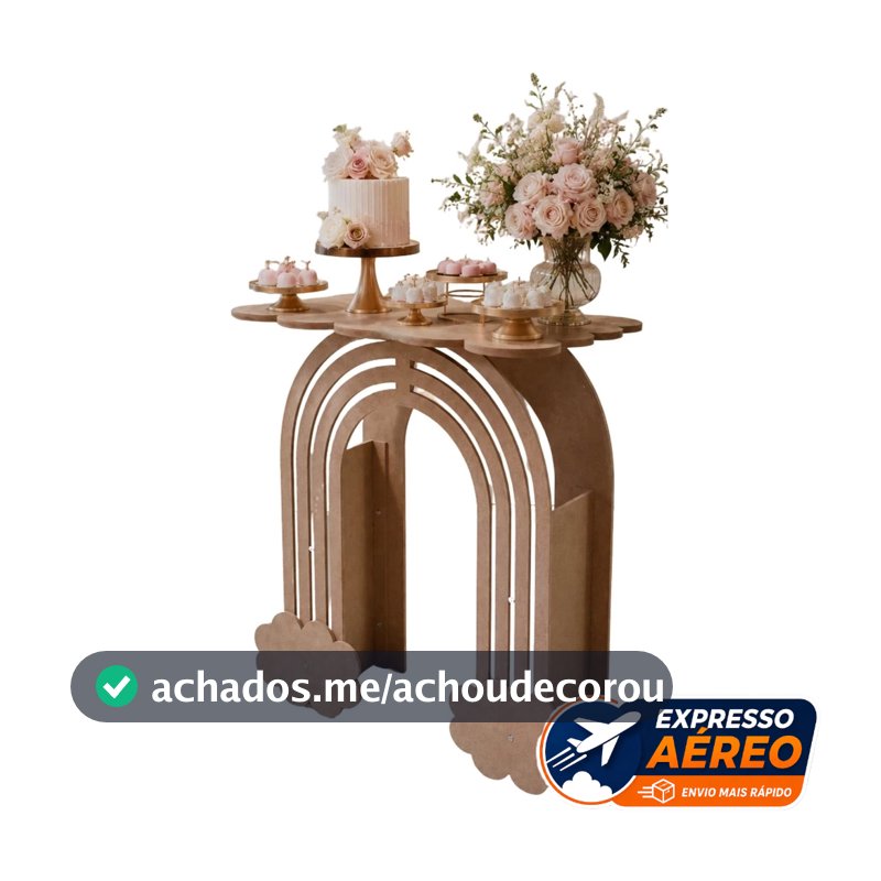 Comoda Mesa Arco Iris Decoração de Festas Pegue e Monte