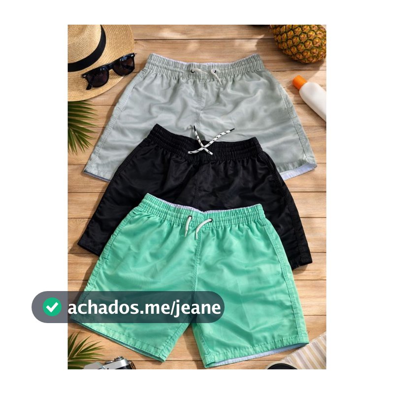 Kit 3 shorts de praia tactel menino juvenil