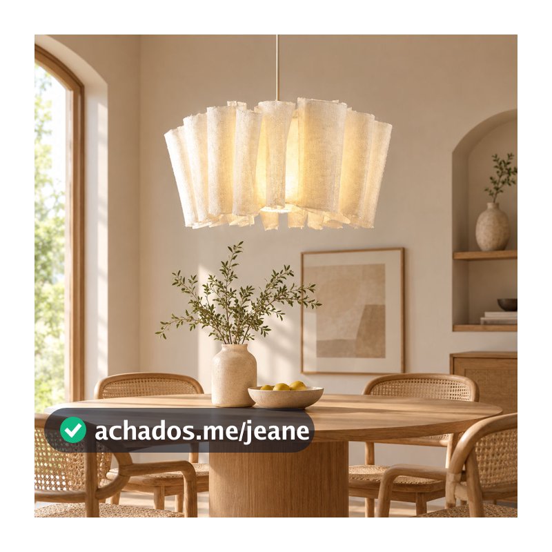 Luz Pendente De Tecido Estilo Wabi-Sabi Suspensa Para Sala De Jantar