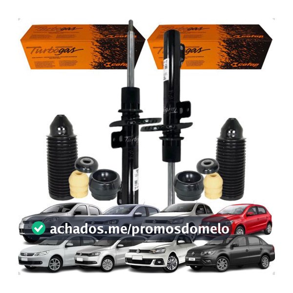 Par 2 Amortecedor Dianteiro Cofap + Kit Batente Voyage Gol G5 G6 G7 G8