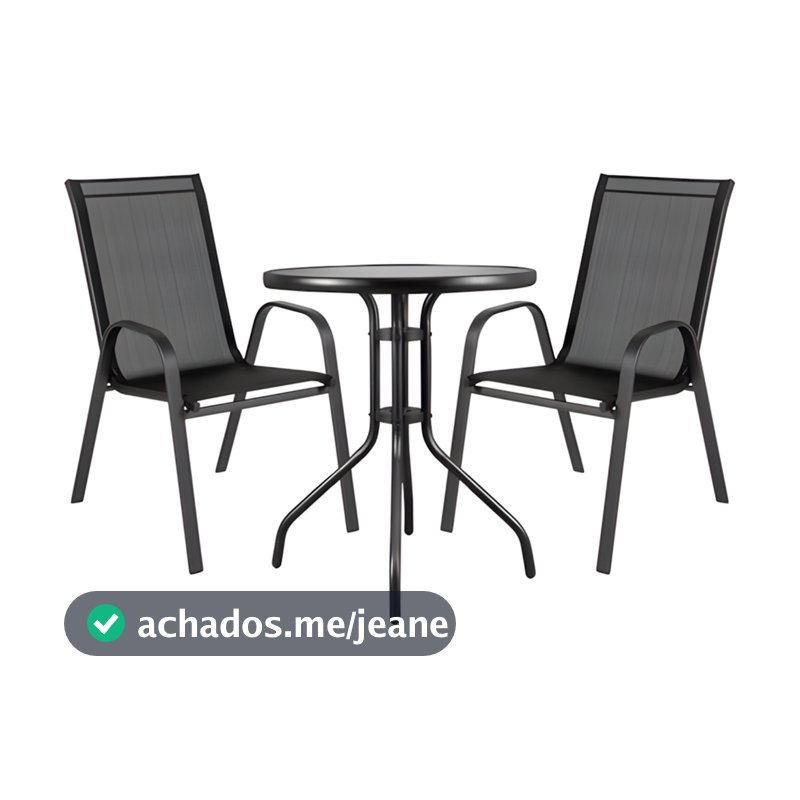 Conjunto De Mesa Com 2 Cadeiras Empoli Em-6021 Para Jardim