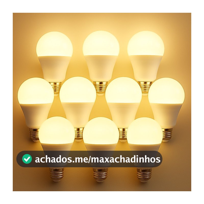 Kit 10 Lâmpada Led Bulbo 9w 3000k Branco Quente Bivolt 110v 220v Luz Amarela Ambiente Aconchegante