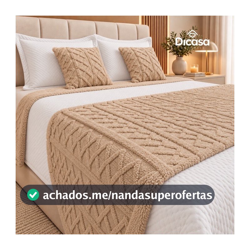 Kit Peseira Para Cama 3 Peças 2 Capas de Almofadas Decorativa Flannel Fofinho Macio Casal Queen King