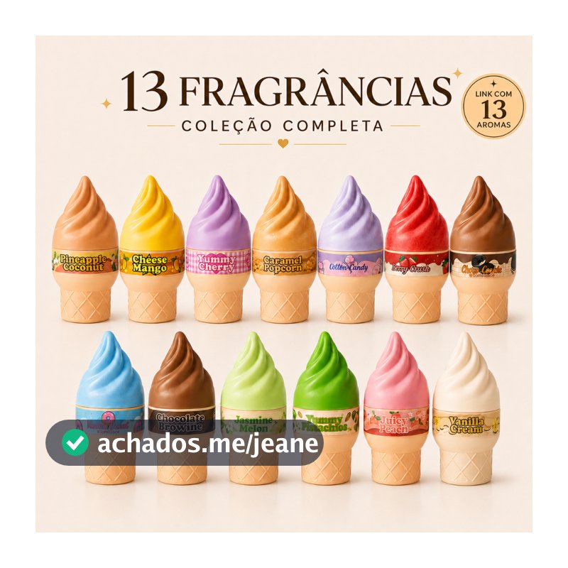 Perfume Feminino WY Ice Cream 100ml Fragrância Gourmand Doce Vários Aromas