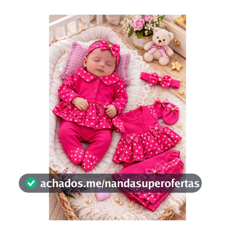 Saida Maternidade menina bebê 5 peças