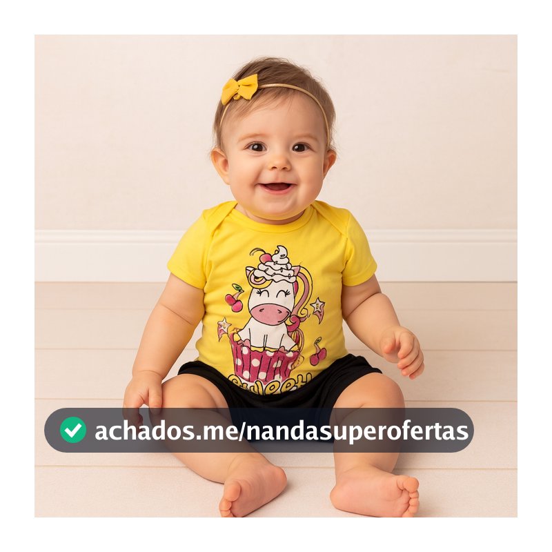 Conjunto Body Infantil Bebê Menina Shorts Saruel Algodão Verão