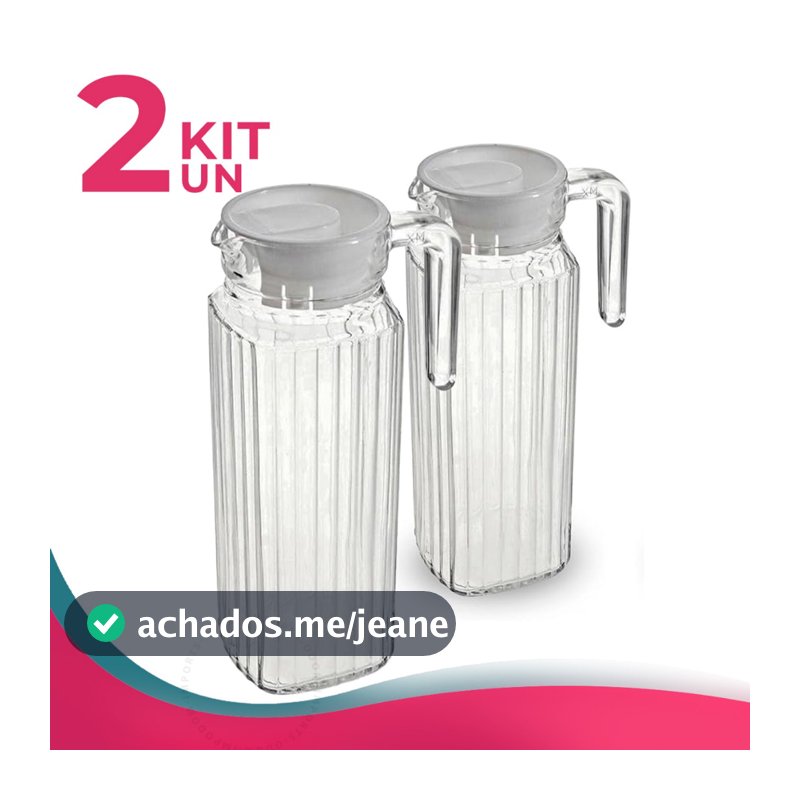Jarras de Vidro Suíça 1 Litro com Tampa Transparente Resistente para Água Suco Chá