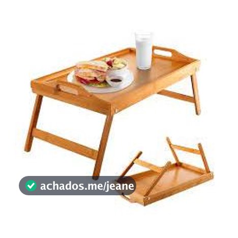 Bandeja Mesa  Café Da Manhã  Cama Bambu com Pé e alça