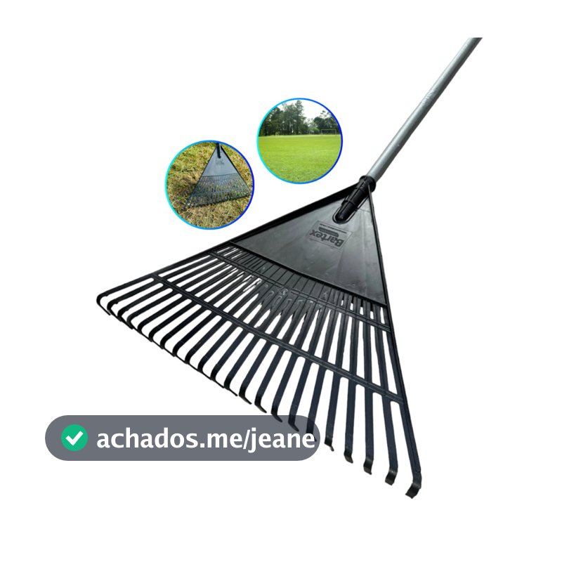 Vassoura Ancinho Reforçada 22 Dentes  Para Jardim/Rastelo/ Gramado Sem Cabo