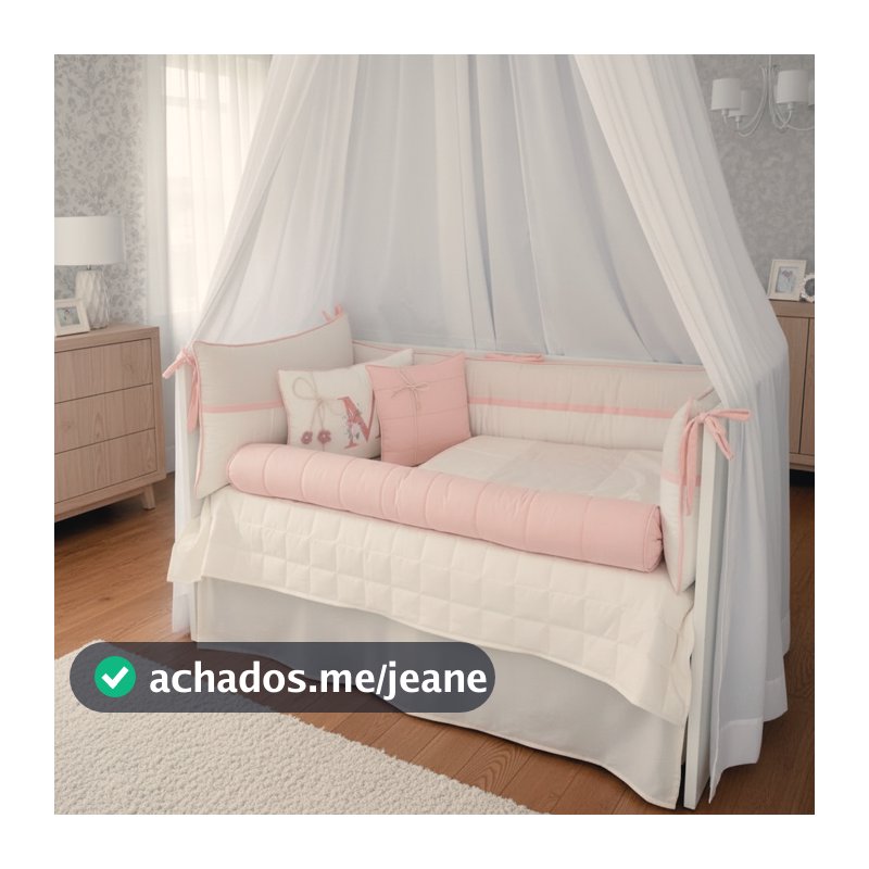 Kit Berço Americano Menina Bita Rose Blush 11 Peças Algodão