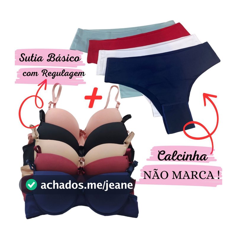 Kit 5 Sutiãs Básico + Kit 5 Calcinhas Corte a Laser Premium Nao Marca