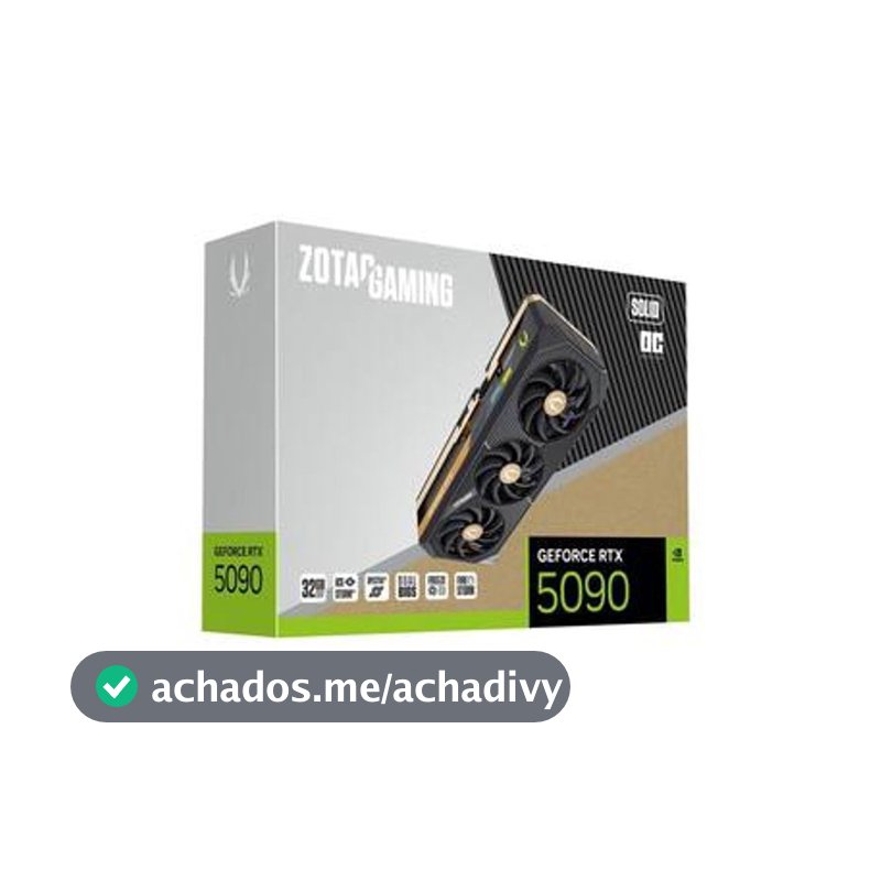 Placa de Vídeo NVIDIA GeForce ZOTAC RTX5090 32GB SOLID OC GDDR7 512BITS  ZT-B50900J-10A