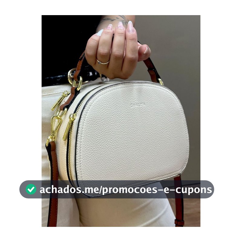 Bolsa Feminina Chalita Estruturada Duplo Compartimento Alça de Mão e Transversal