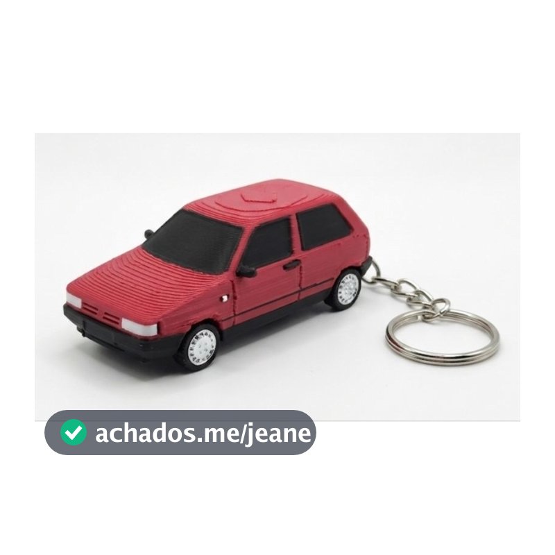 Chaveiro Fiat Uno 2 portas em 3D Miniatura Carro Resistente Acessório Automotivo Presente Criativo