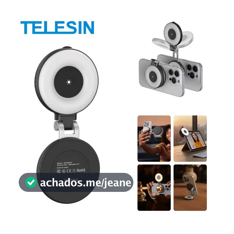 Luz Magnética Para Selfie De Telefone Dobrável LED De Preenchimento 2700K/5600K/7500K Espelho De Maquiagem Regulável