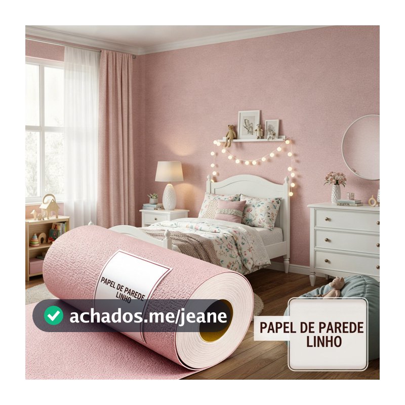 Papel de Parede Linho Texturizado Adesivo Rolo 1 3 5 6 e 10 Metros x 40cm Sala Quarto Decoração