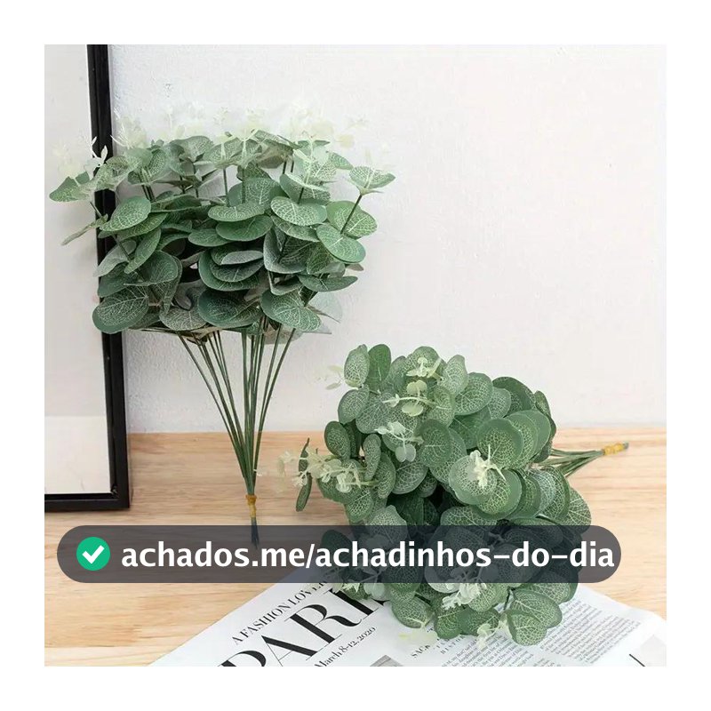 Kit 15 Galhos De Eucalipto 25cm Artificial Toque Real