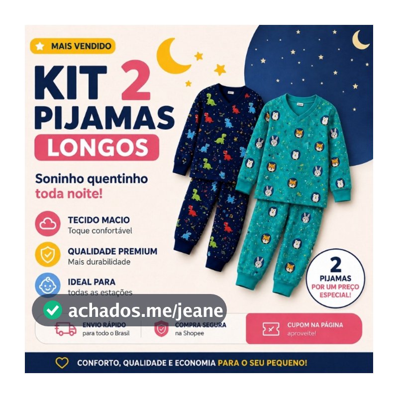 Pijama Infantil Menino Kit 2 Conjuntos Inverno Soft Suede Manga Longa e Calça Macio 5 Meses a 12 Anos