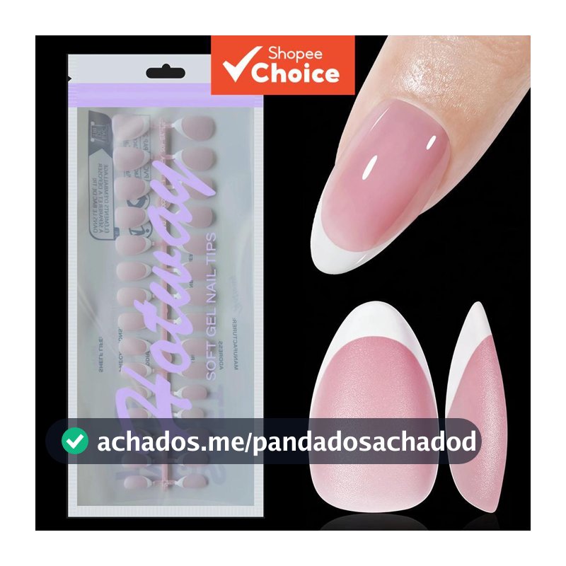 120 unhas postiças francesas rosa claro e nude claro, formato amêndoa, acrílico, curtas, 15 tamanhos, adequadas para