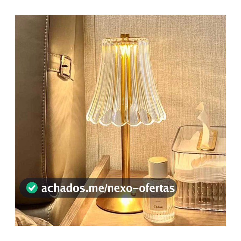 Luminária Abajur de Mesa com Barra de LED para Iluminação Interna, Sensor de Toque, Sem Fio e Três Cores