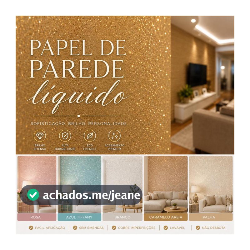 Papel de Parede Líquido Premium Com Dourado EuroPaper Decoração Para Quarto Sala Diversas Cores