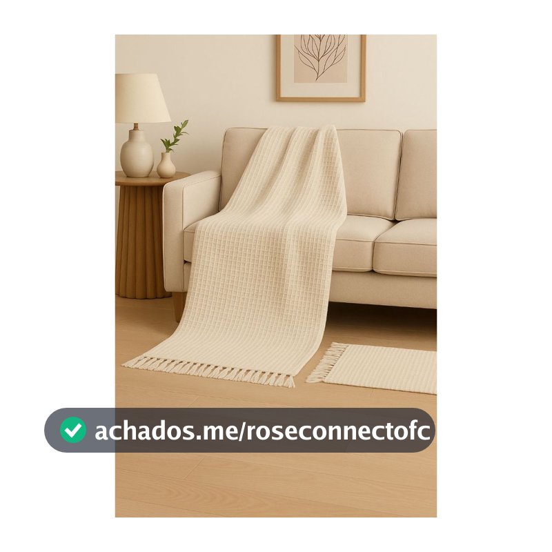 Manta Sofá 140x170 Premium Algodão Decorativa Sala Moderna