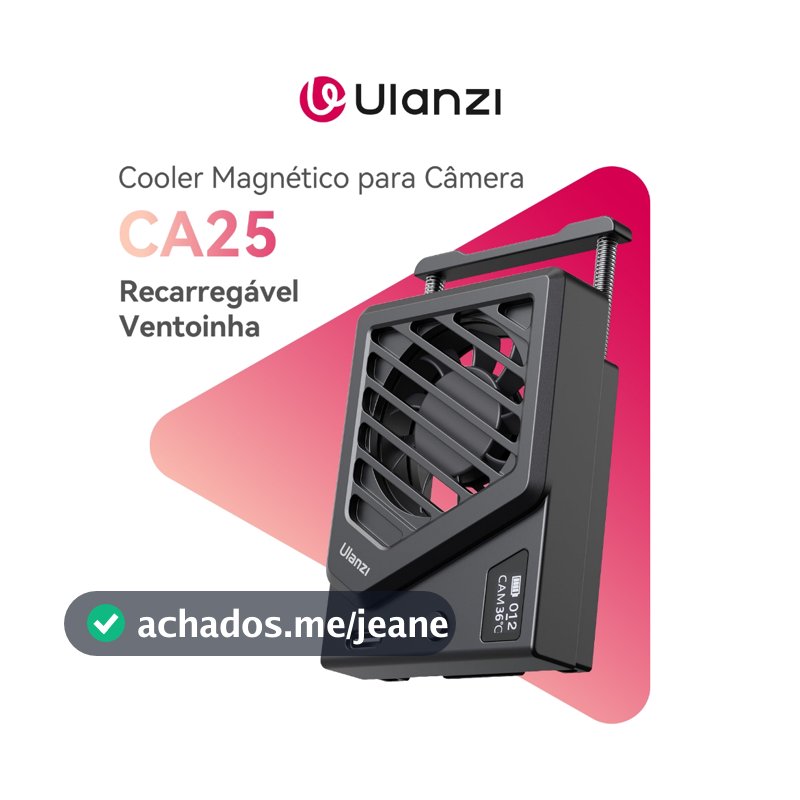 ULANZI CA25 Cooler Magnético para Câmera, Ventoinha Recarregável para DSLR e Mirrorless