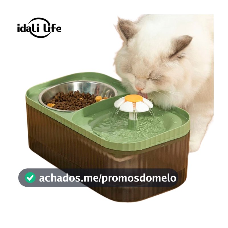 Fonte Bebedouro e Comedouro Para Gatos E Cães Automático Little 3 Litro IDALI LIFE