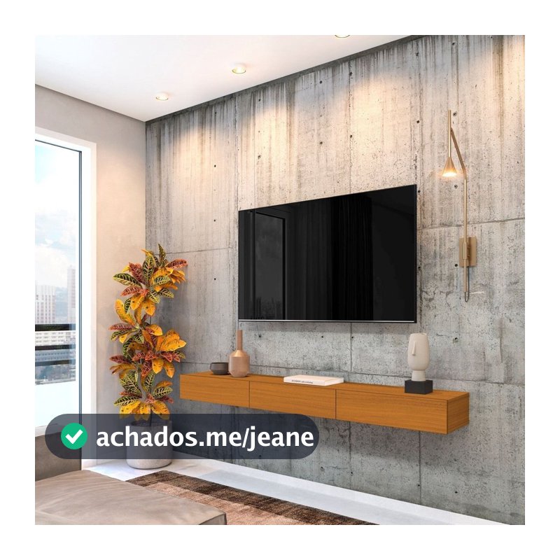 Rack Suspenso para TV até 55 Polegadas 100% MDF 155cm Marrom Cedro Cedro