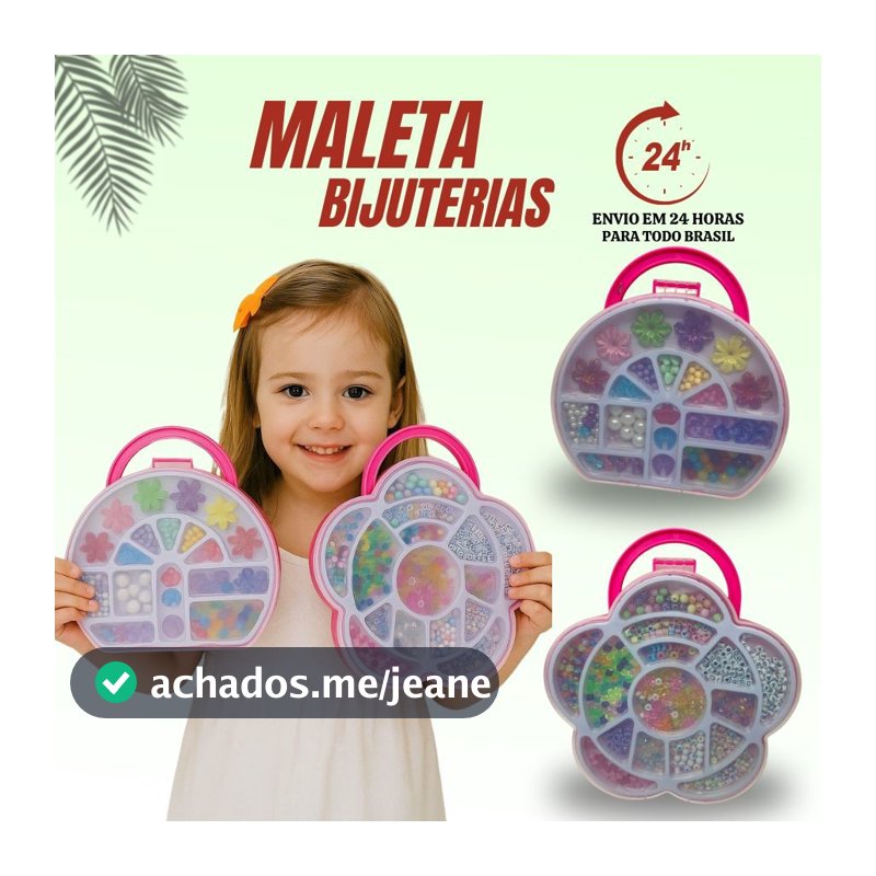Maleta Kit Infantil Para Pulseira 360 Peças + Silicone